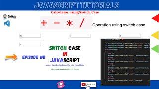 Switch case in JavaScript | + - * / Operation using switch case