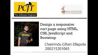 Design a responsive cart page using HTML, CSS, JavaScript and Bootstrap