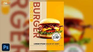 How to Design Burger poster in Adobe photoshop  #csshint #photoshop #graphicdesign #graphicdesign