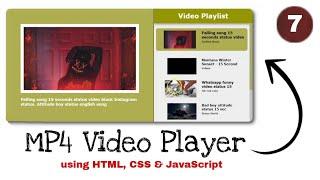 How to make MP4 Video Player  using HTML, CSS, JavaScript || Part - 7 || Developer Dude