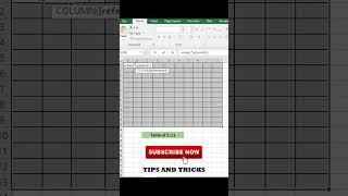 Table 2-11 in Excel || #shorts #shortsvideo #youtubeshorts