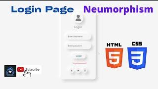 Login page UI Design | Neumorphism | html css