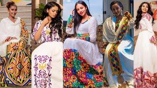 Habesha kemis Ethiopian cultural dress new style new habesha Traditional cloth ሀበሻ ቀሚስ ????