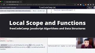 Local Scope and Functions (Basic JavaScript) freeCodeCamp tutorial