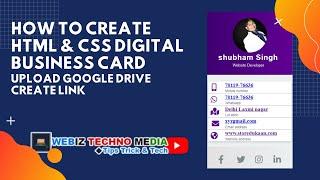 How to create Html & css Responsive Bootstrap Digital Business Card HTML Clickable Digital Card html