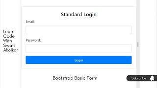 How to Create Bootstrap Responsive Basic Login Form 1 | Code With Swati Akolkar