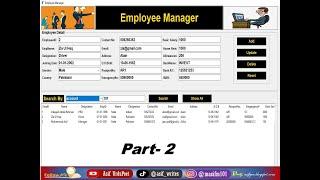 Employee Manager-Simple Python-Tkinter/GUI Project for bigginers in #Urdu-Part-2