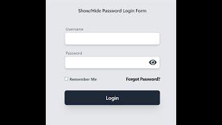 Build a Show/Hide Password Eye Icon Login Form in Browser Using TailwindCSS & HTML5