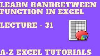 Randbetween function in Excel | Lecture - 31| Excel Tutorials