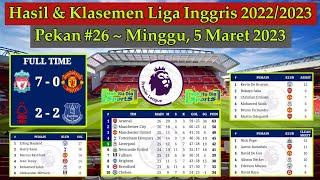 Hasil Liga Inggris Tadi Malam - Liverpool vs Manchester United - Klasemen EPL 2022/2023 Pekan 26