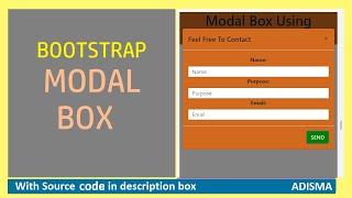 Bootstrap  Modal Box  in Hindi | Pop Up with Bootstrap  | Tutorial For Beginners in Hindi  || Adisma