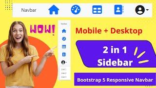 Bootstrap 5 Responsive Sidebar Menu Navbar - Responsive Navigation Bar Mobile Menubar in Bootstarap