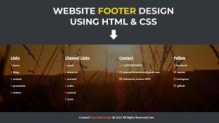 Footer Website Design I HTML And CSS