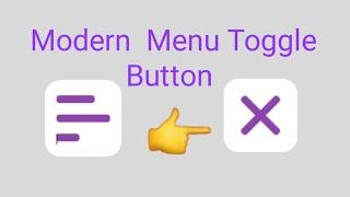 Modern Animated Menu Toggle Button HTML CSS JavaScript