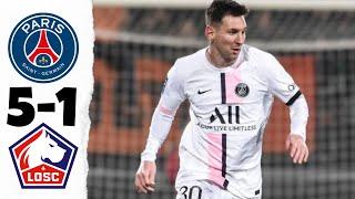 PSG vs Lille 5-1 Extended Highlights & All Goals MESSİ HATTRİCK2022 HD