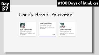 How To Create Cards Hover Animation With HTML and CSS. Day 37/100 of #htmlcssprojects