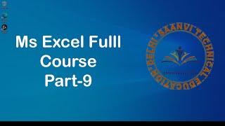 Ms Excel Tutorial beginners to Advance Level | Part - 9 | #SaanviTechEdu