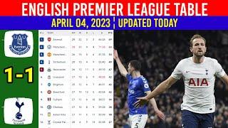 English Premier League Table Today as of April 04, 2023 after Everton vs Tottenham¦EPLStandingsToday