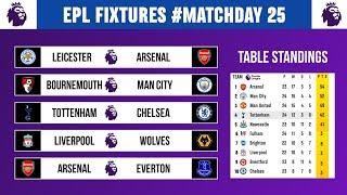 ENGLISH PREMIER LEAGUE FIXTURES MATCHDAY 25 - EPL FIXTURES TODAY - EPL SCHEDULE 2022/23