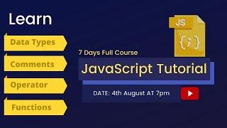 JavaScript Tutorial | Data Types, Comments, Operators, Functions | web development tutorials