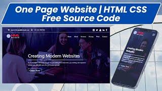 Single Page Responsive Website Using HTML CSS and Bootstrap | Free Source Code