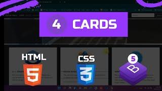 Cards in html css and bootstrap 5 | Responsive website | bootstrap cards in a row | web development