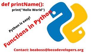 FUNCTIONS IN PYTHON| PYTHON PROGRAMMING FOR EVERYONE