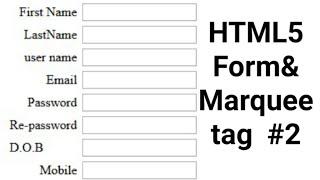 HTML5 Form & Marquee tag | HTML tutorial for beginners| web programming#2 | mahsood Tech Tv