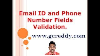 Email ID and Phone Number Fields Validation