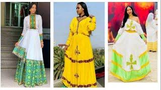 #Habesha kemis #Ethiopian cultural #dress new style