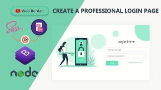 Professional login page design using  SASS, Bootstrap, HTML, CSS