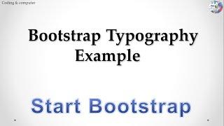 Bootstrap Typography : Learn About Bootstrap