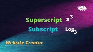 Superscript And Subscript Tag In Html ! Website Creator Bangla Tutorial