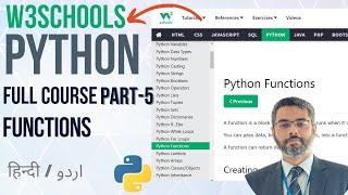 W3Schools Python Full Course in (Hindi/Urdu) | Functions in Python | Python for Beginners Part-5