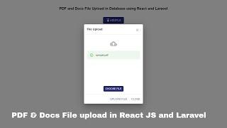 Upload PDF, Docs Files in React JS | PDF File Upload API in Laravel | PDF Upload API in Laravel