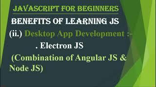 Javascript Tutorial in Hindi | Why we Learn Javascript | Banefit of JavaScript