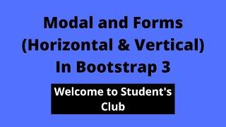 Modal | Forms (Vertical 7 Horizontal) In Bootstrap 3 | Tutorial #08