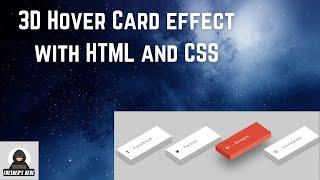 3D Card Hover effect using HTML and CSS | Coding | Style effect | Learning