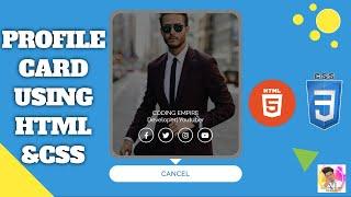 Create Profile card using html and css only | Profile card | HTML | CSS