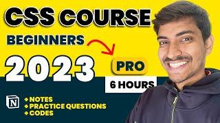 CSS  Course Hindi - Beginner to Pro ( 2023 ) | Notes + Practice Questions