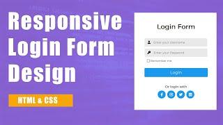 How to design Responsive Login Form using html  css |  Login Form With Social Media | Alt coding