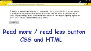 Read more read less button CSS and HTML