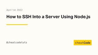 How to SSH Into a Server Using Node.js