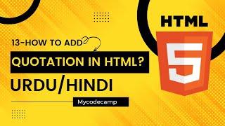 HTML Tutorial - 13# HTML Quotation | HTML Course for Beginners to Advance in Urdu/Hindi