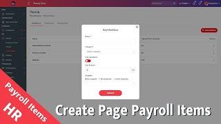 Create page payroll items HR Laravel 8 | System Management