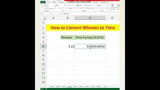 Convert Minute to Time format #shorrs #excel #exceltips #exceltutorial #ytshorts #tips #dataentry