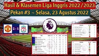 Hasil Liga Inggris Tadi Malam: Manchester United vs Liverpool | Klasemen EPL 2022/2023 Pekan 3