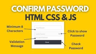 Check Password and Confirm Password in HTML/CSS/JS | Webster