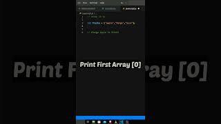 Print First Element Of Array In Js || How To print An Array #shorts #alanwalker #javascript #coding