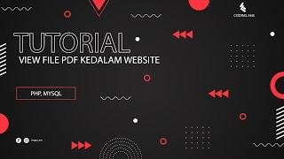 Tutorial Menampilkan File PDF Kedalam Website Menggunakan PHP dan MySql